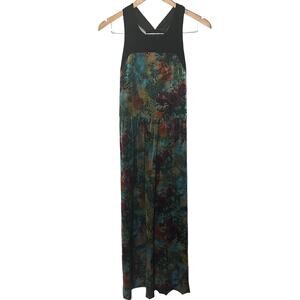 Simondona VTG Dress Black Floral Velvet Whimsygoth Fairygoth Maxi Formal Ball S